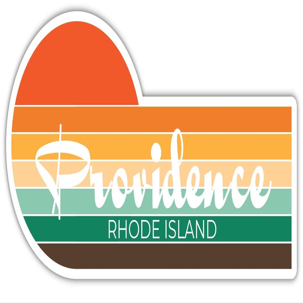 Providence Rhode Island 2 x 1.25 Inch Sticker Retro Vintage Sunset City 70s Aesthetic Design