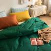 XQKXHZ Boys Single Duvet Cover Set Dark Green Ultra Soft Cotton Bedding Duvet Cover Set with Zipper Closure, 3 Pieces, 1 Duvet Cover 68"x79"+ 1 Pillow Sham 19"x29"+1 Flat Sheet 71"x91" view 2