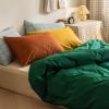 XQKXHZ Boys Single Duvet Cover Set Dark Green Ultra Soft Cotton Bedding Duvet Cover Set with Zipper Closure, 3 Pieces, 1 Duvet Cover 68"x79"+ 1 Pillow Sham 19"x29"+1 Flat Sheet 71"x91" view 3