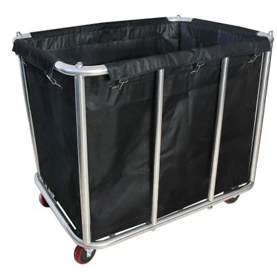 Graywlof Industrial Commercial Large Rolling Laundry Cart, Heavy Duty Canvas Hamper, 11.5 Bushel, 260LBS Load, Wheeled, Black