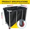 Graywlof Industrial Commercial Large Rolling Laundry Cart, Heavy Duty Canvas Hamper, 11.5 Bushel, 260LBS Load, Wheeled, Black view 2