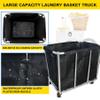 Graywlof Industrial Commercial Large Rolling Laundry Cart, Heavy Duty Canvas Hamper, 11.5 Bushel, 260LBS Load, Wheeled, Black view 3