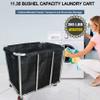 Graywlof Industrial Commercial Large Rolling Laundry Cart, Heavy Duty Canvas Hamper, 11.5 Bushel, 260LBS Load, Wheeled, Black view 4