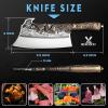Bone Cleaver Heavy Duty Bundle with Serbian Chef Knife Viking Gift Men Hunting BBQ Camping with sheath view 2