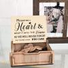 Y&K Homish Wedding Guest Book Alternative, Rustic Wedding Decorations for Reception, Favors for Guests 80 Hearts Green Wreath (Rustic Brown) view 2