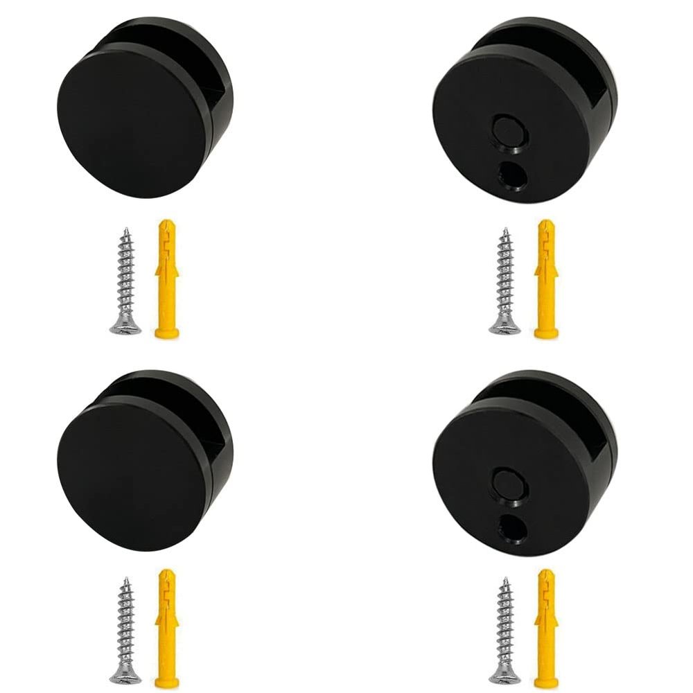 Ackron 4 Pcs Brass Mirror Holders, Mirror Clips, Mirror Mounting Clips for Dresser Bathroom Round Shape Wall-Mounted Mirrors Bracket Walls Fixed Fitting 5-11mm Thick Mirror Glass Hanging Clips