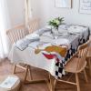 LEOSUCRE Tablecloth Rectangle Table Cloths 54 x 108, Fat Chef Tablecloths Waterproof Tablecloth Outdoor Table Cloth Table Cover Kitchen Dinning Tabletop Cook Gnomes Buffalo Plaid Burlap Backdrop view 1