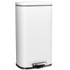 Arlopu13.2 Gallon Step Trash Can, Stainless Steel Garbage Bin, Soft-Close Rubbish Bin with Removable Plastic Inner Bucket, Fingerprint-Proof, Lid Dustbin, Suit for Kitchen Home (White, 50L) view 1