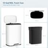 Arlopu13.2 Gallon Step Trash Can, Stainless Steel Garbage Bin, Soft-Close Rubbish Bin with Removable Plastic Inner Bucket, Fingerprint-Proof, Lid Dustbin, Suit for Kitchen Home (White, 50L) view 2