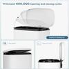 Arlopu13.2 Gallon Step Trash Can, Stainless Steel Garbage Bin, Soft-Close Rubbish Bin with Removable Plastic Inner Bucket, Fingerprint-Proof, Lid Dustbin, Suit for Kitchen Home (White, 50L) view 4
