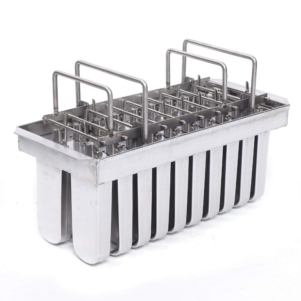 20PCS Stainless Steel Frozen Mo-lds,Commercial Ice Cream Mo-ld Ice Cream Stick Holder,Ice Cream Pops Bars Maker Freezer Tray,Silver 0.8mm Thickness (A-112g-20PCS)