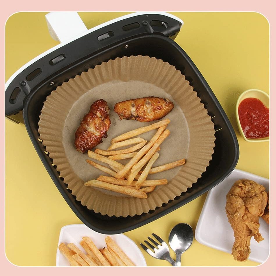 100Pcs Disposable Air Fryer Liners 6.3in Parchment Paper For Baking Air Fryer Food Gloves For Oil-proof Water-proof Air Fryer Accessories To Baking Roasting Microwave