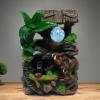 BJTDLLX Rockery Water Fountain Desktop Resin Fountains Indoor Tabletop Water Fountain with LED Rolling Ball Feng Shui Waterfall Fountain for Modern Home Decor Office Living Room Decoration Home view 2