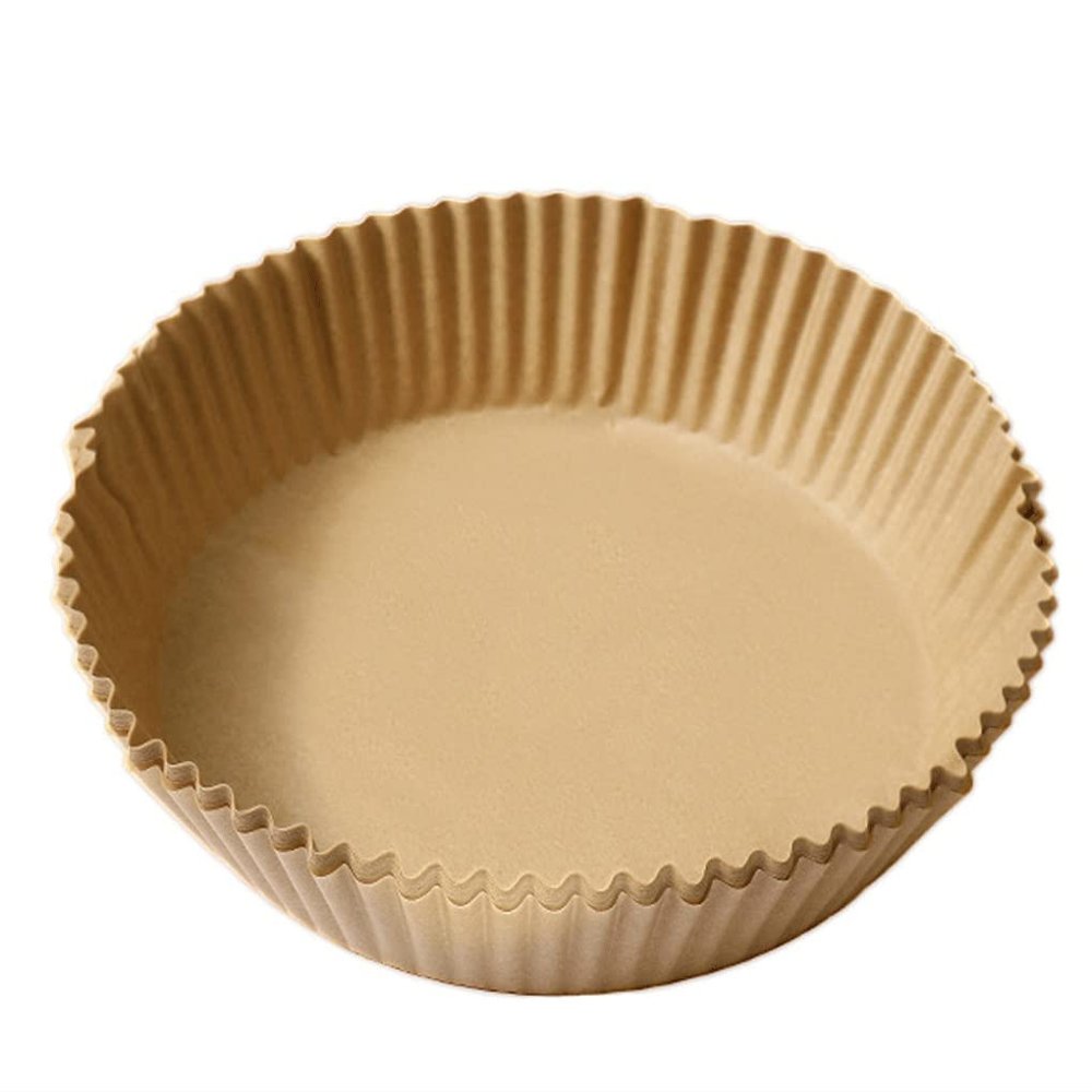6.3in Air fryer parchment paper liners 100Pcs Non-Stick Air Fryer Liners Food Grade Baking Paper Baking Microwave Baking Paper for Air Fryer, Streamer Pans No Burn Easy Cleanup