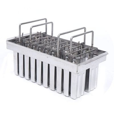 20PCS Stainless Steel Frozen Ice Cream Molds,Commercial Ice Cream Stick Holder,Ice Cream Pops Bars Maker Freezer Tray,Silver 0.8mm Thickness (B-85g-20PCS)