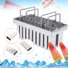 20PCS Stainless Steel Frozen Ice Cream Molds,Commercial Ice Cream Stick Holder,Ice Cream Pops Bars Maker Freezer Tray,Silver 0.8mm Thickness (B-85g-20PCS) view 2