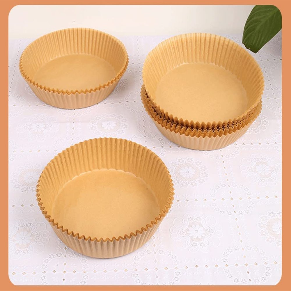 6.3in Parchment paper 100Pcs air fryer disposable paper liner Non-Stick Baking Paper Liners for Air Fryer, Streamer, Pans, No Burn, Easy Cleanup