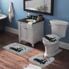 3 Pieces Bathroom Rug Set, Rabbit Carrot Soft Foam Non Slip Bath Mats Sets Toilet Contour Mat Lid Cover for Bathtub Shower and Bathroom Decor 20"x32" view 3