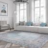 DECOMALL Maila Machine Washable Rug, Vintage Distressed Rug, Non Slip Blue Area Rug for Foyer Laundry Room Bedroom, 4'x 6', Blue view 2