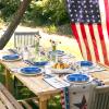 4th of July Table Runner 72 inches Long Freedom Stars Independence Day Rustic Wood Patriotic Coffee Table Runner for Kitchen/Dining Runners for Party Decor Dresser Scarves Tabletop Decoration 18x72in view 4