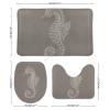 3 Pieces Bathroom Rug Set, Benthic Biological Ocean Soft Foam Non Slip Bath Mats Sets Toilet Contour Mat Lid Cover for Bathtub Shower and Bathroom Decor 20"x32" view 2