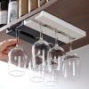 2 Pack Wine Glass Rack Under Cabinet, Freestanding Hanging Stemware Holder, Punch-free Self Adhesive Stemware Display Rack, For Cabinet Kitchen Bar (Size : 2 packs) view 3