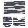 3 Pieces Bathroom Rug Set, Anaimal Skin Patterns-Zebra Soft Foam Non Slip Bath Mats Sets Toilet Contour Mat Lid Cover for Bathtub Shower and Bathroom Decor 20"x32" view 1