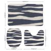 3 Pieces Bathroom Rug Set, Anaimal Skin Patterns-Zebra Soft Foam Non Slip Bath Mats Sets Toilet Contour Mat Lid Cover for Bathtub Shower and Bathroom Decor 20"x32" view 2