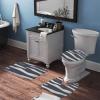 3 Pieces Bathroom Rug Set, Anaimal Skin Patterns-Zebra Soft Foam Non Slip Bath Mats Sets Toilet Contour Mat Lid Cover for Bathtub Shower and Bathroom Decor 20"x32" view 3