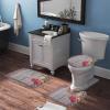 3 Pieces Bathroom Rug Set, Cherry Plaid Wood Grain Soft Foam Non Slip Bath Mats Sets Toilet Contour Mat Lid Cover for Bathtub Shower and Bathroom Decor 20"x32" view 3