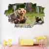 Animal Wall Decal 3D Smashed Art Decor Bear Wall Tattoo Art Vinyl Wall Stickers Grass for Girls Kids Bedroom Nursery Living Room Sticker Mural Home Gift 43 x 28 Inch view 4