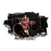 Guitar Wall Decals Art 3D Smashed Drums Removable Wall Stickers Music Wall Mural Bedroom Self Adhesive Vinyl for Girls Kids Bedroom Nursery Home Decor Gift 43" W x 28" H view 1