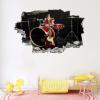 Guitar Wall Decals Art 3D Smashed Drums Removable Wall Stickers Music Wall Mural Bedroom Self Adhesive Vinyl for Girls Kids Bedroom Nursery Home Decor Gift 43" W x 28" H view 4