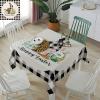 LEOSUCRE Tablecloth Square Table Cloths 60 x 60, Easter Tablecloths Waterproof Tablecloth Outdoor Table Cloth Table Cover Kitchen Dinning Tabletop Bunny Eggs Spring Floral Burlap Plaid view 2