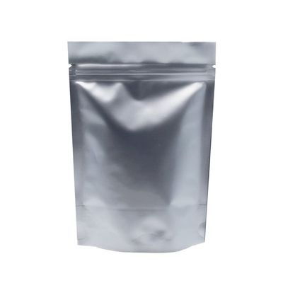 FERENLI 100 Pieces 3.9x5.9 inch Silver Pure Aluminum Foil Stand Up for Zip Mylar Bags Lock Long Term Food Storage Resealable Zipper Lock Bag Heat Seal Airtight Packaging Pouch