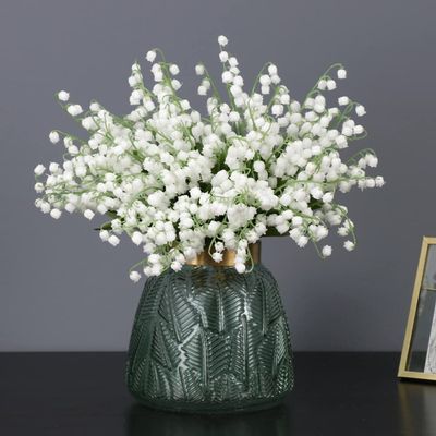 PRETYZOOM Realistic Lily of The Valley Artificial Flowers 6pcs Set for Home Office Party Decorations