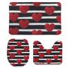 3 Pieces Bathroom Rug Set, Valentine's Day Black Background Love You Soft Foam Non Slip Bath Mats Sets Toilet Contour Mat Lid Cover for Bathtub Shower and Bathroom Decor 20"x32" view 1