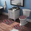 3 Pieces Bathroom Rug Set, Valentine's Day Black Background Love You Soft Foam Non Slip Bath Mats Sets Toilet Contour Mat Lid Cover for Bathtub Shower and Bathroom Decor 20"x32" view 3