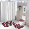 3 Pieces Bathroom Rug Set, Valentine's Day Black Background Love You Soft Foam Non Slip Bath Mats Sets Toilet Contour Mat Lid Cover for Bathtub Shower and Bathroom Decor 20"x32" view 4