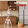 GameGem 2 Step Ladder, Aluminum Folding 2 Step Stool with Anti-Slip Sturdy and Wide Pedal, Lightweight Portable Stepladder for Home and Kitchen Use Space Saving, Cream White, 330 lbs view 3