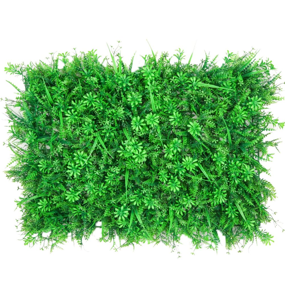 QIAOH Artificial Boxwood Panels 4PCS, Artificial Green Wall Panels, Faux Grass Wall Greenery Mats for Outdoor Garden Fence Backyard and Indoor Home Wedding Decoration