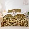 Leopard Print Duvet Cover Set Twin Size,Cheetah Skin Texture Bedding Set 2pcs for Kids Teens Girls Room Decor, Wild Animals Comforter Cover Golden Brown Luxury Quilt Cover with 1 Pillowcase view 1