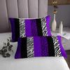 Homewish Leopard Print Bedspread Twin Size,Zebra Skin Texture Coverlet Set 2pcs for Kids Teens Adult Room Decor,Striped Fashion Quilted Coverlet Black White and Purple Bedding Quilt with 1 Pillowcase view 4