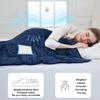 Alomidds Weighted Blanket for Adults, Weighted Blankets Queen Size 60"x80",15lbs, Cooling Breathable Soft and Comfort Minky, Heavy Blanket Microfiber Material with Glass Beads,Navy view 3