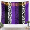 Leopard Print Tapestry Zebra Skin Texture Wall Hanging for Kids Teens Boys Room Decor,Striped Fashion Wall Blanket Tapestries Black White and Purple Wall Art Hanging, XLarge 70.9 x 92.5 Inches view 1