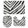 3 Pieces Bathroom Rug Set, Anaimal Skin Patterns-Zebra Soft Foam Non Slip Bath Mats Sets Toilet Contour Mat Lid Cover for Bathtub Shower and Bathroom Decor 20"x32" view 1