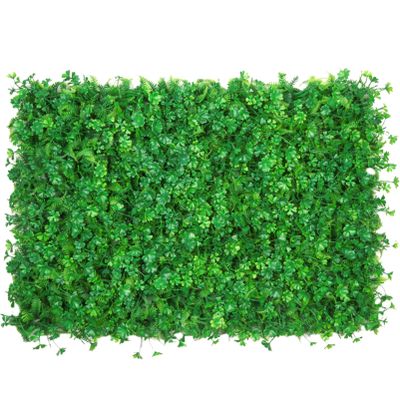 QIAOH Artificial Boxwood Panels 2PCS, Artificial Green Wall Panels, Faux Grass Wall Greenery Mats for Outdoor Garden Fence Backyard and Indoor Home Wedding Decoration