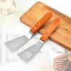 2PCS Metal Slotted Spatula Set, Stainless Steel Spatula with Wooden Handle Griddle Accessories Pancake Turner Flipper for Cast Iron Skillet Grill Baking Cooking view 1
