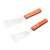 2PCS Metal Slotted Spatula Set, Stainless Steel Spatula with Wooden Handle Griddle Accessories Pancake Turner Flipper for Cast Iron Skillet Grill Baking Cooking view 2