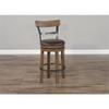 Home Square 30" Mahogany Wood Swivel Barstool in Taupe Brown - Set of 3 view 2